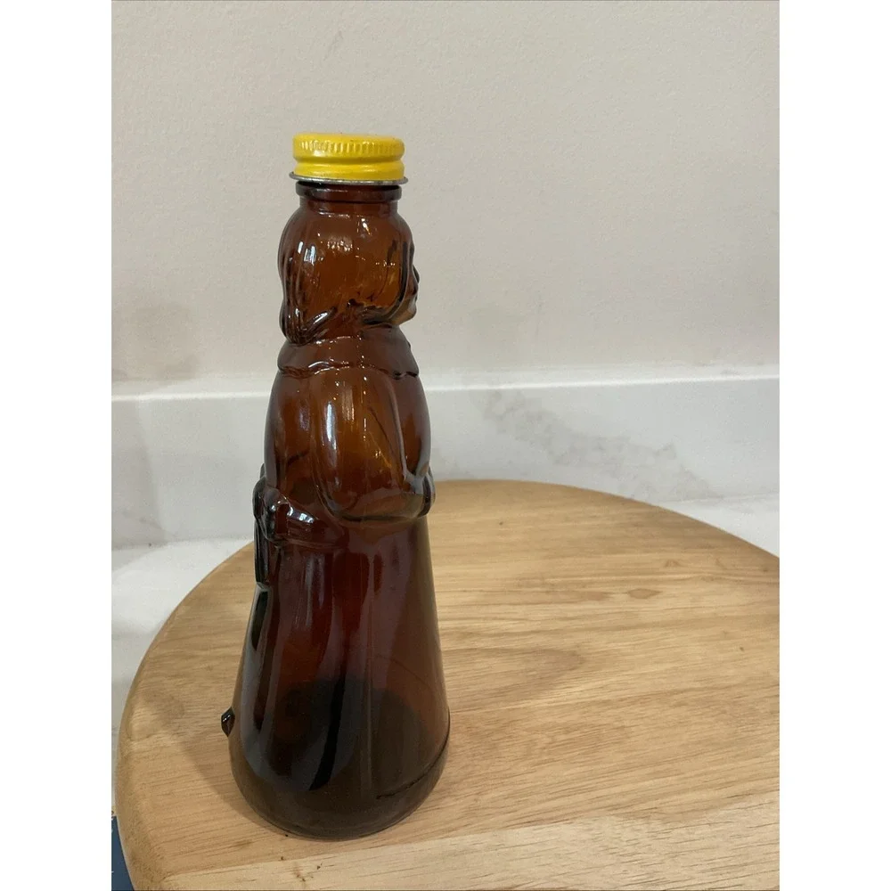 Vintage Mrs. Butterworth Amber Brown Glass Syrup Bottle 8.25 Inch